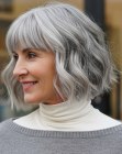 Gray hair with natural texture