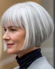 Angled bob for gray hair