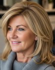 Shoulder-length hairstyle for older women