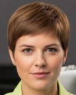 Pixie cut with a short fringe