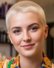 Blonde buzz cut