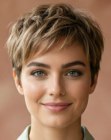 Woman with new short hair