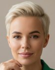 Platinum blonde pixie