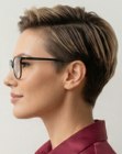 Short hair and glasses