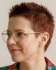 Red hair, in a buzz cut