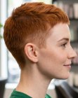 Very short red hair
