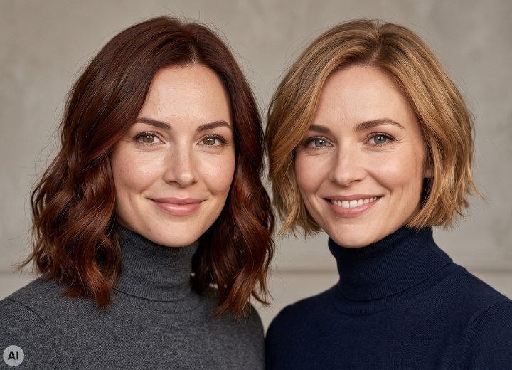 Women with a warm hair color