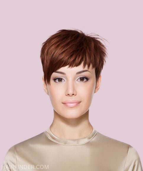 Modern pixie cut with a side-swept fringe