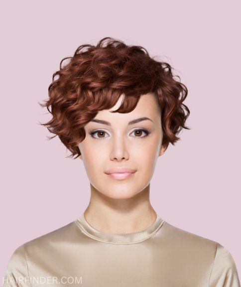 Pixie cut and bob hybrid with curls