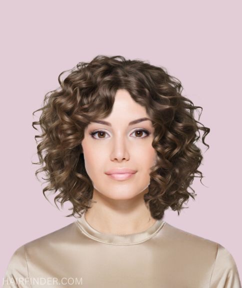 Curly medium-length bob with bounce