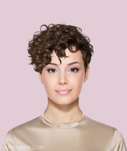 Modern curly pixie cut with volume