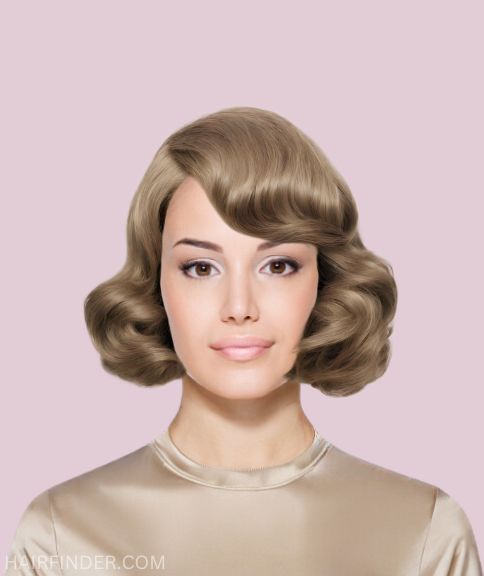 Pin-up bob with bangs and a retro feel