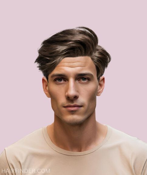 Contemporary men's hairstyle with a quiff and an undone charm