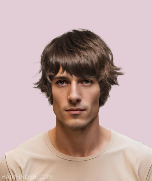 Retro shag hairstyle for men with medium-length hair