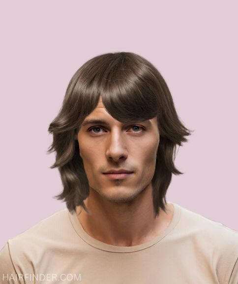 Retro long haircut with a 1970s feel for men