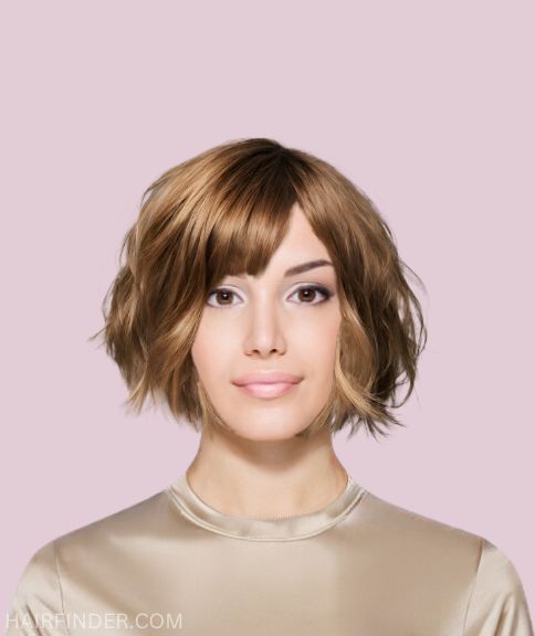 Carefree and playful textured chin-length bob