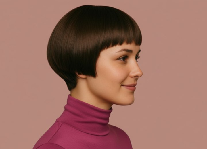 Short low-maintenance haircut for women - Side view