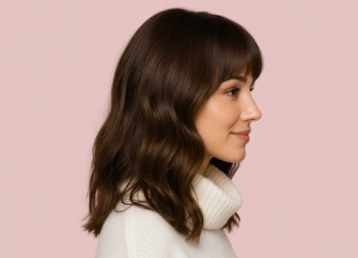 Long hairdo with loose waves - Side view