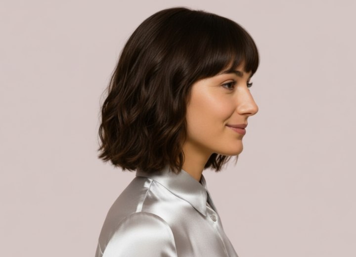 Contemporary style for medium-length hair
