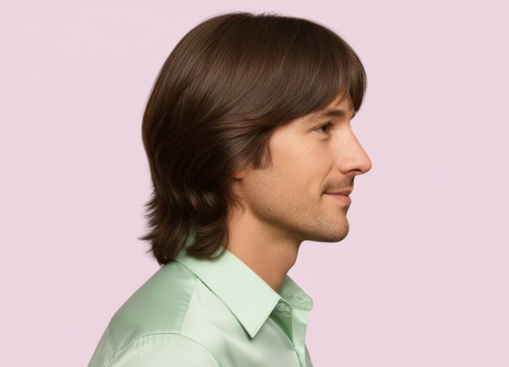 Stylish long hair for men - Side view