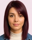Straight semi-long hairstyle