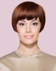 Sleek short bob with full bangs