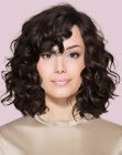 Shoulder-length curly bob