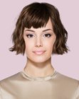 Textured bob with micro bangs