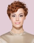 Playful curly pixie cut